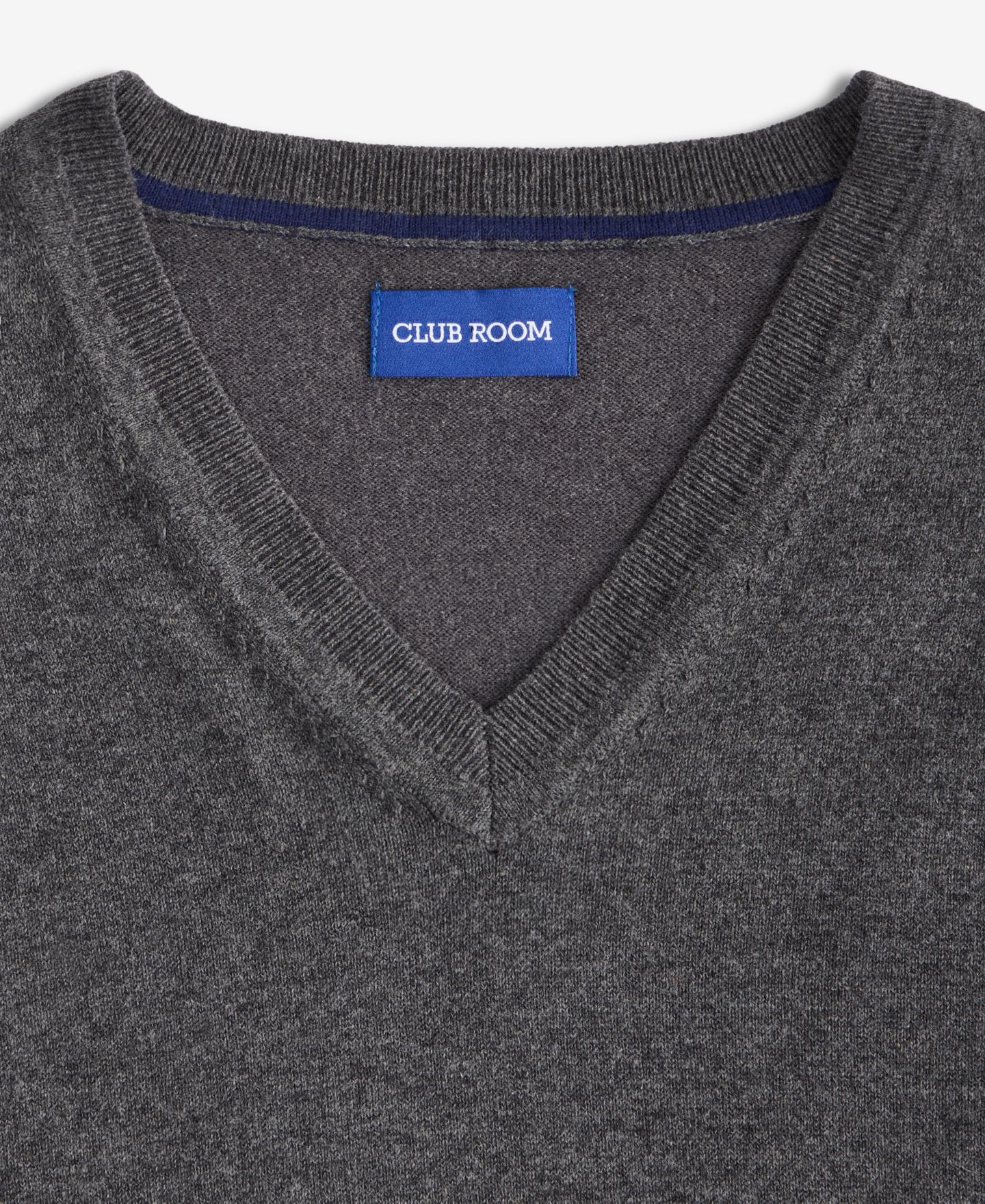 Мужской жилет Club Room Solid V-Neck Sweater Vest, цвет: Угольный меланжевый — фото 3