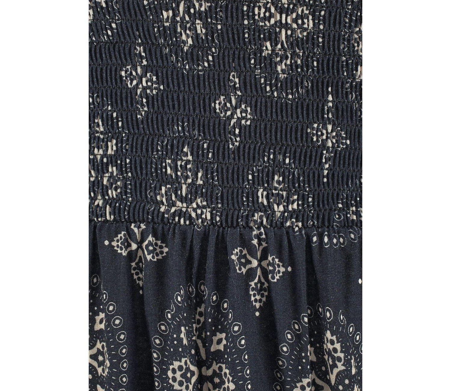 Women's Viscose Printed Strapless A-Line Bandeau Short Dress