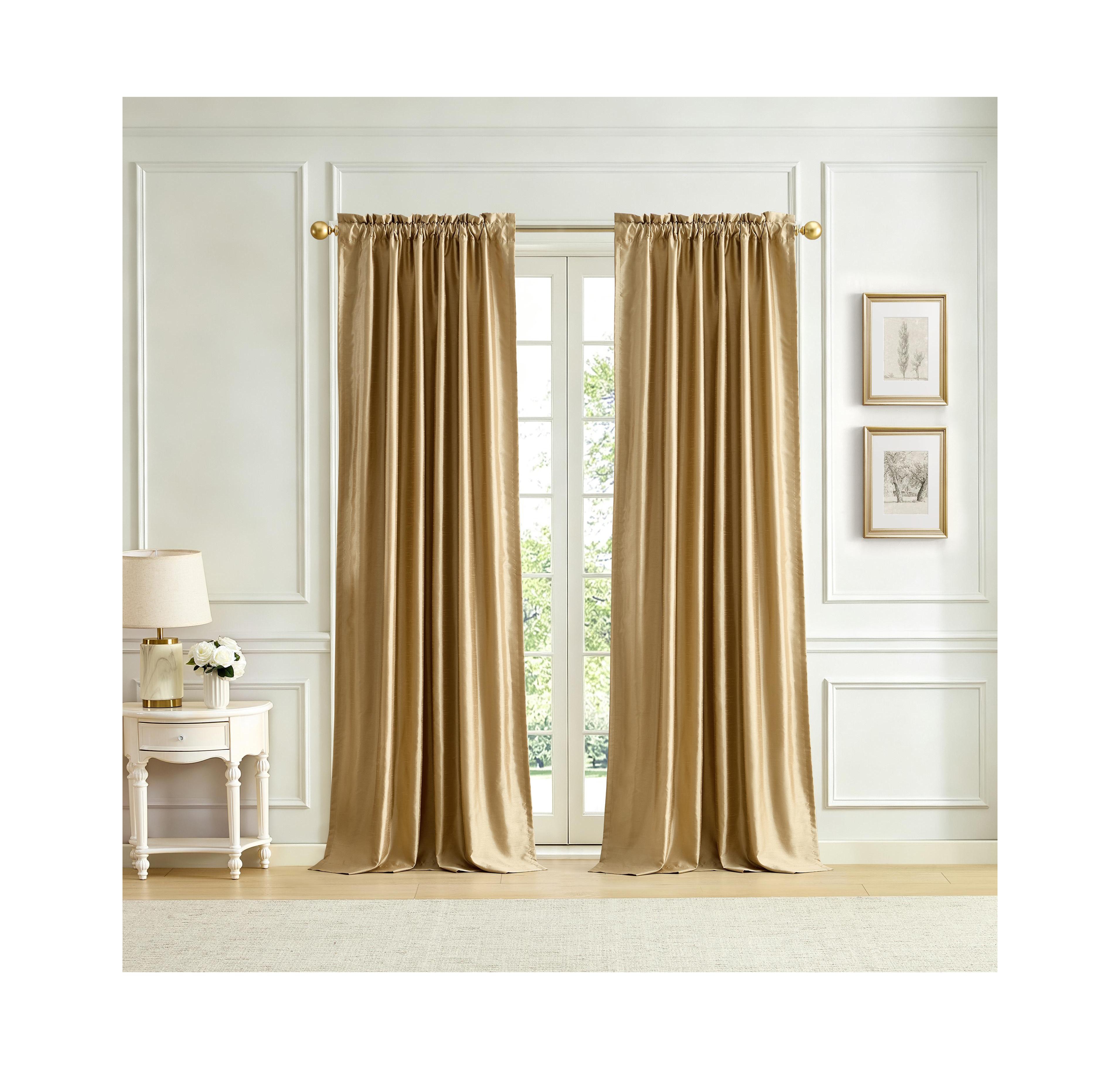 Lenox Imperial Faux Silk Blackout Back Tab/Rod Pocket Window Curtain