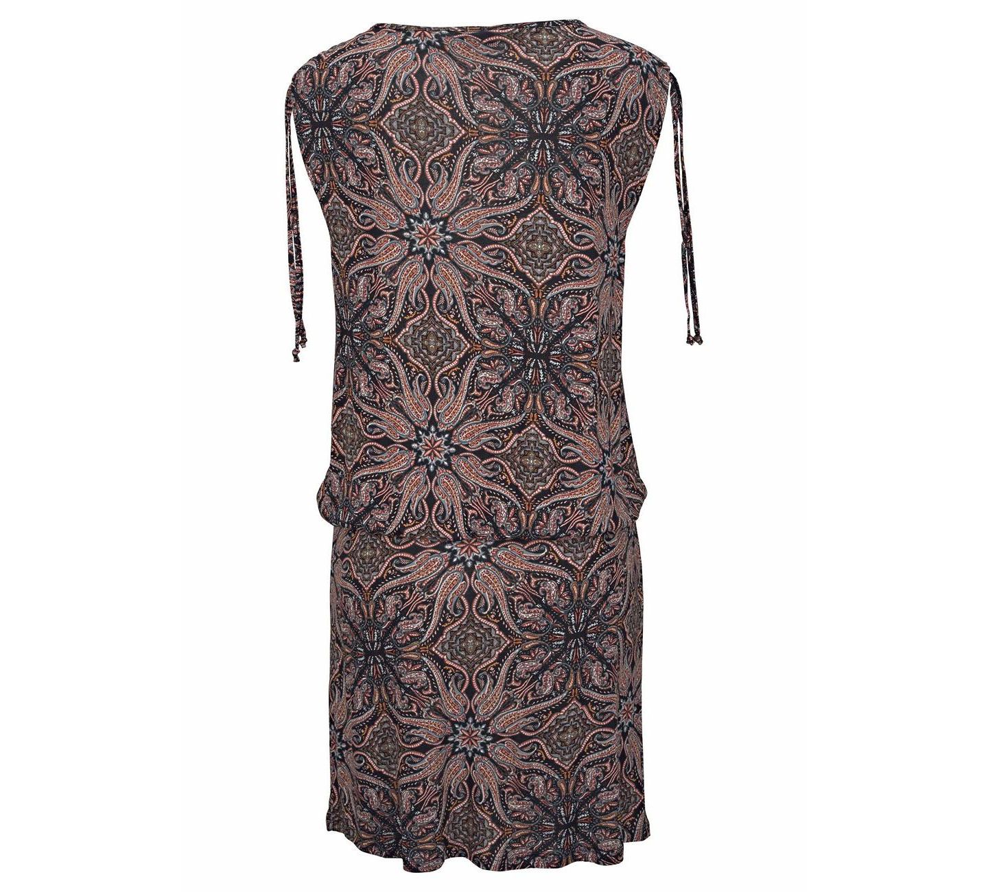 Женское платье LASCANA Viscose Printed Multi V-Neck Elastic-Waist Short, цвет: Разноцветный с принтом — фото 6