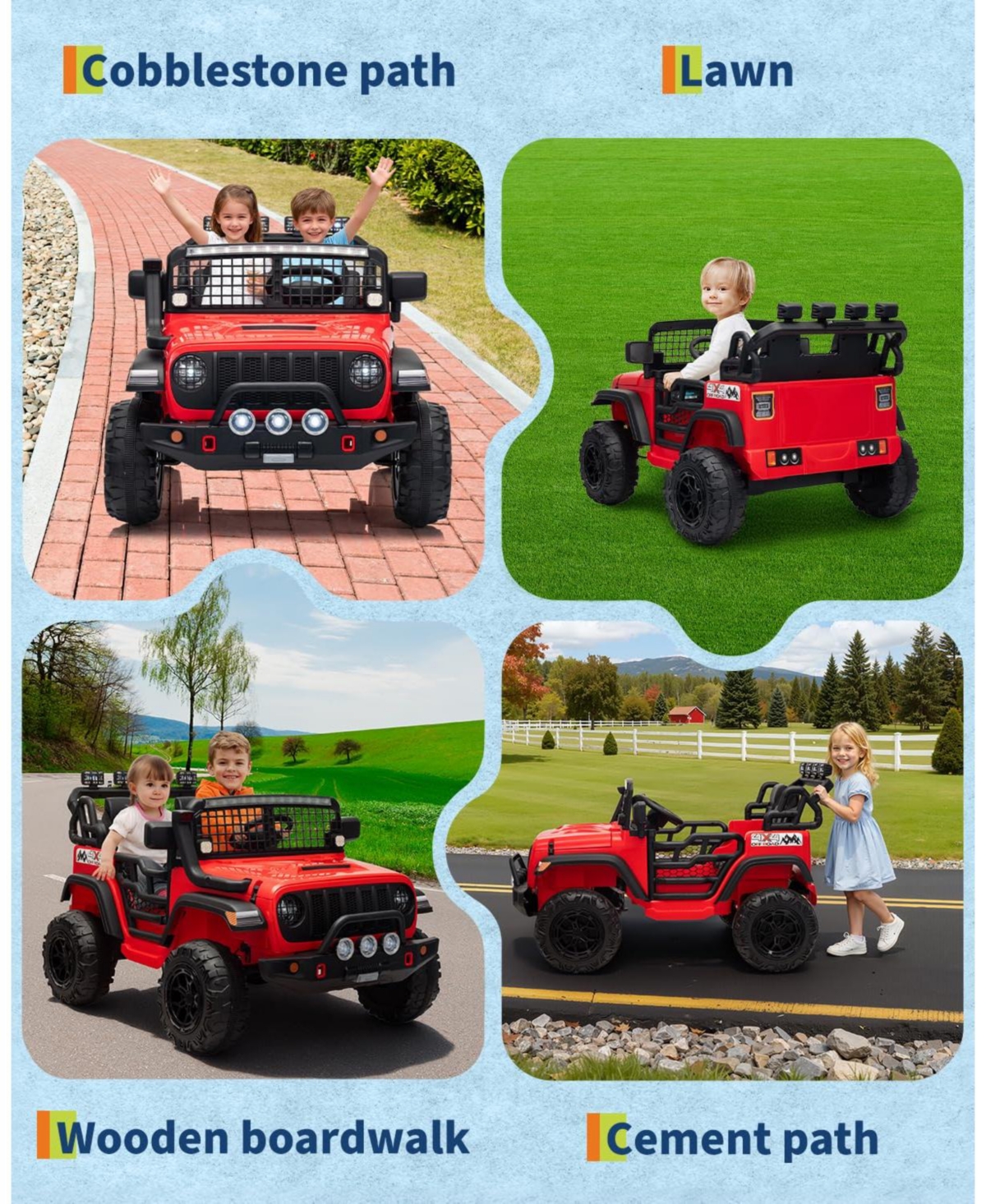 homfan 2-Seat Ride-On Car with Remote Control, Ages 3+
