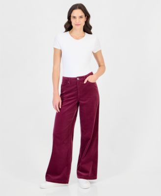 Women's High-Rise Corduroy Wide-Leg Pants