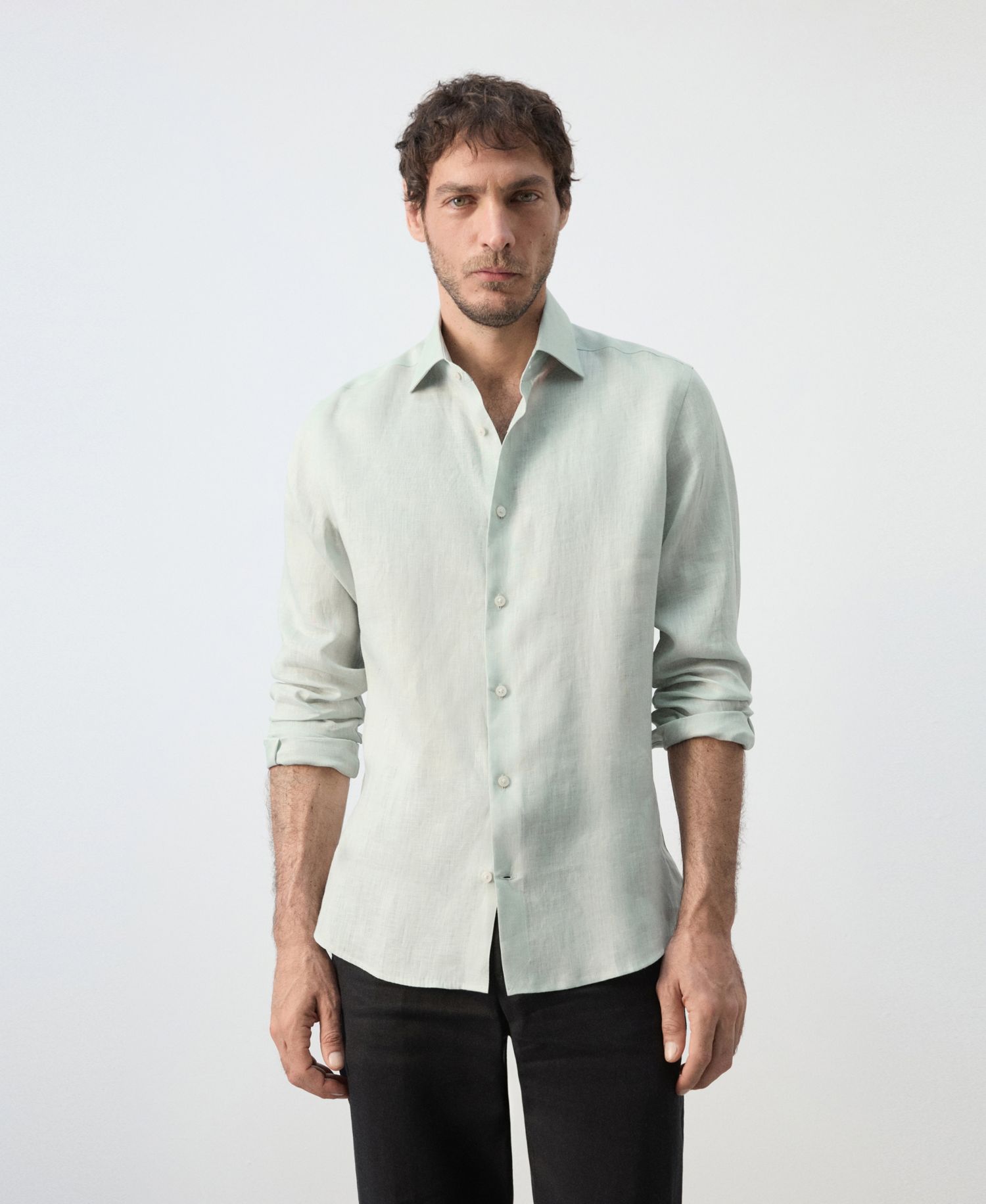Men's Linen Slim-Fit Shirt