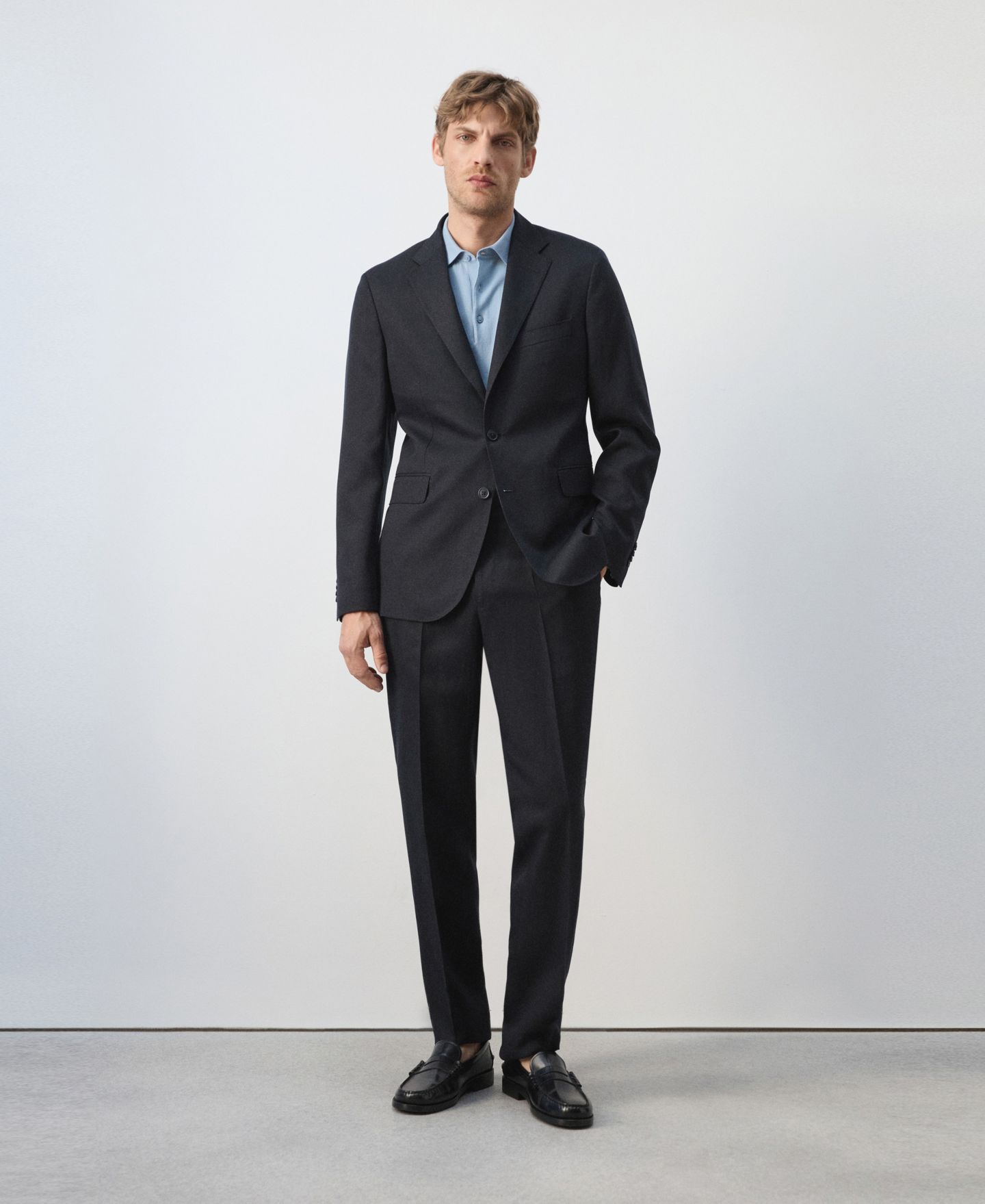 Мужской пиджак MANGO Amalfi Slim Fit Suit, цвет: Тёмно-синий — фото 7