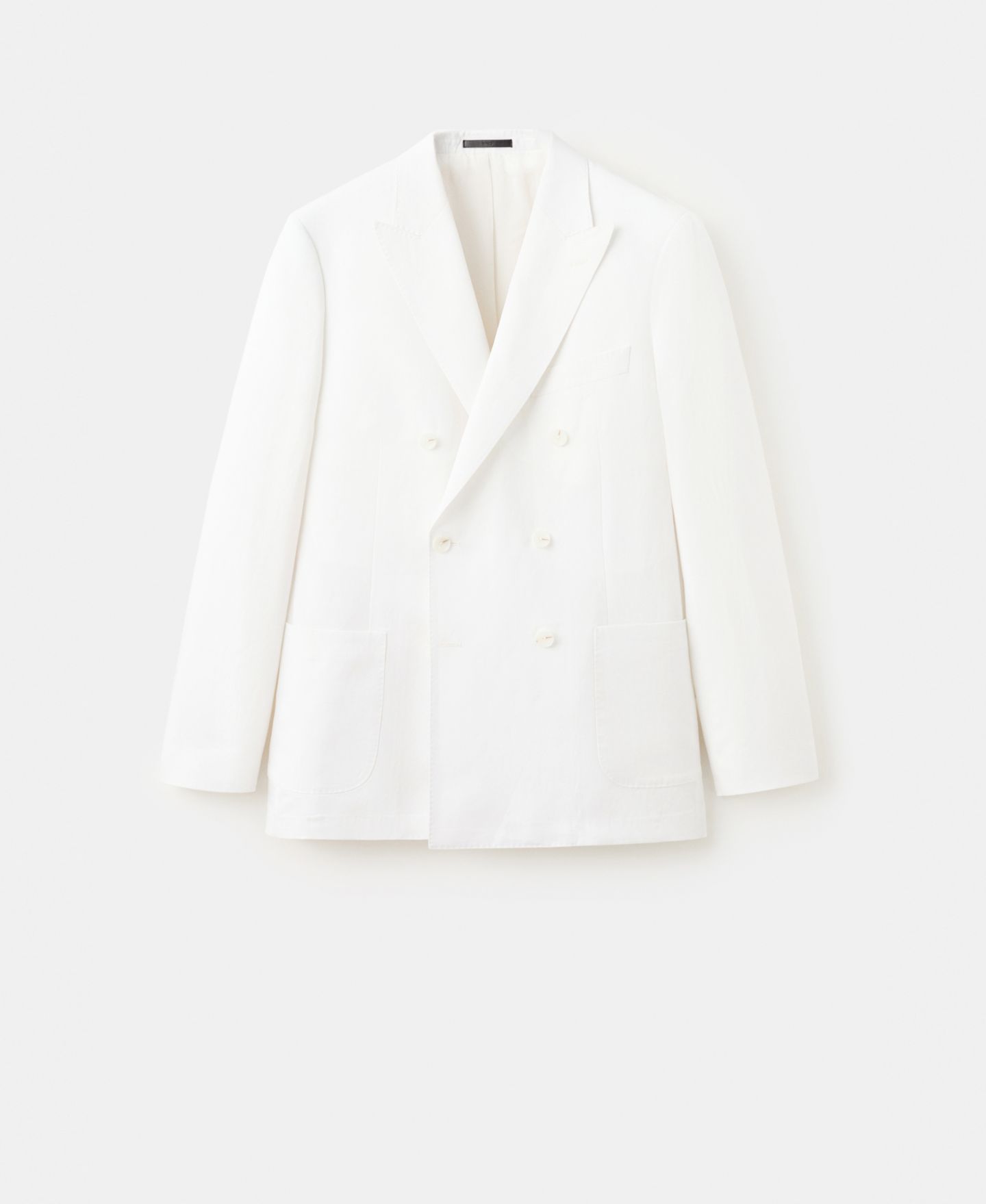 Мужской пиджак MANGO Linen Lyocell Double-Breasted Suit, цвет: Белый — фото 2