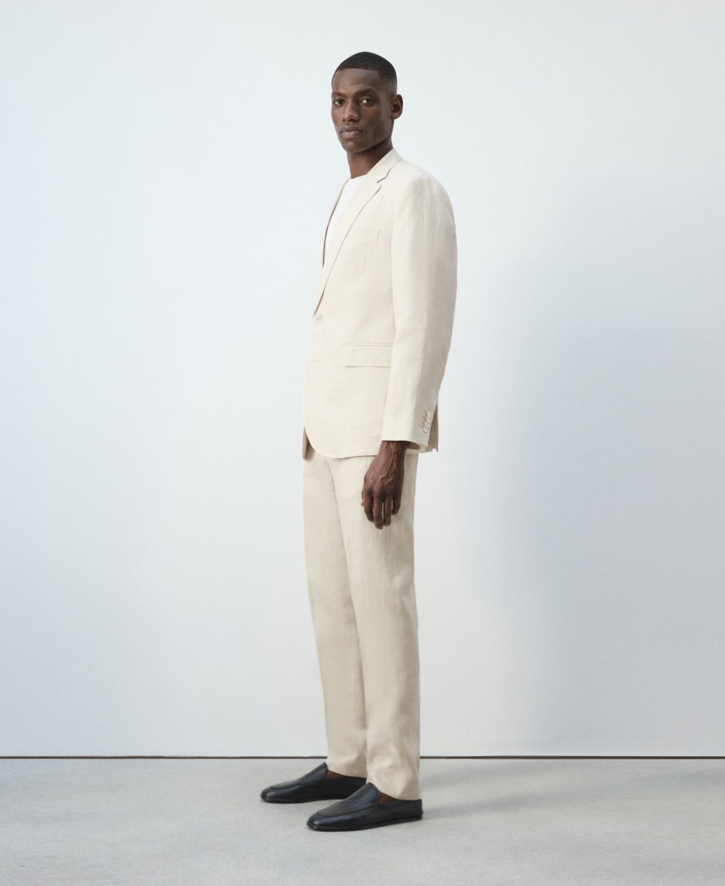 Мужской пиджак MANGO Amalfi Linen Slim-Fit Suit Blazer, цвет: Экрю — фото 3