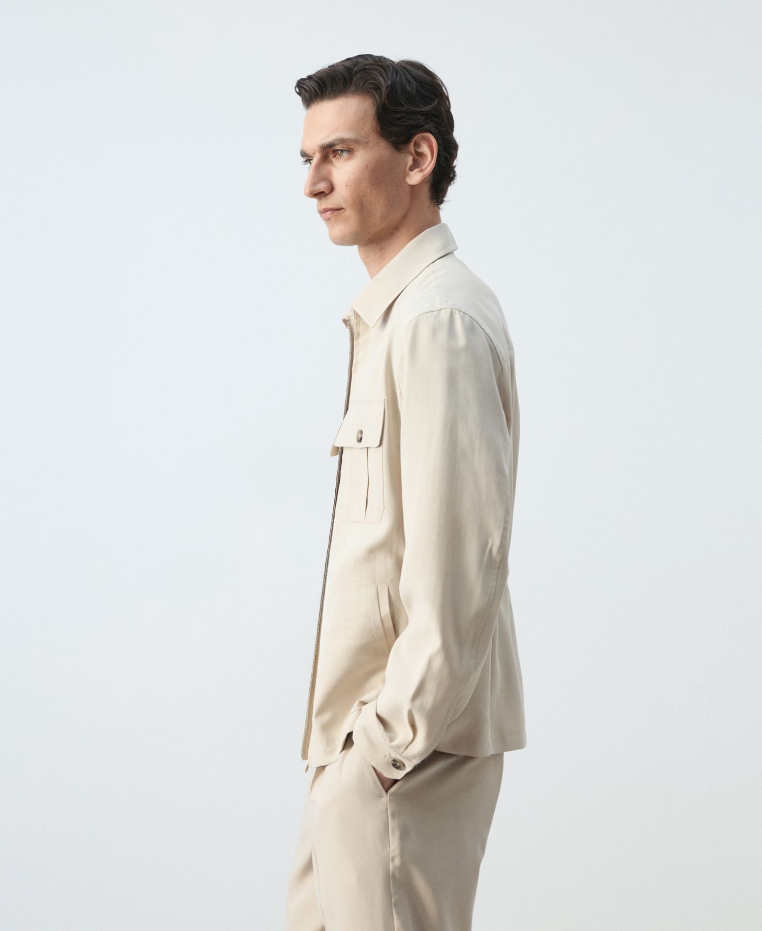 Men's Pockets Regular-Fit Modal Jacket
