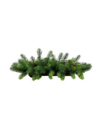 24" Artificial Christmas Pine Double Candle Holder