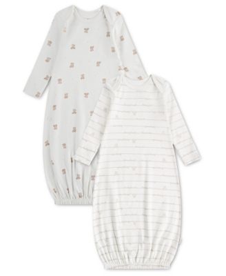 Baby Boys' and Baby Girls' Babywear Long-Sleeve Gowns, 2-Pack 