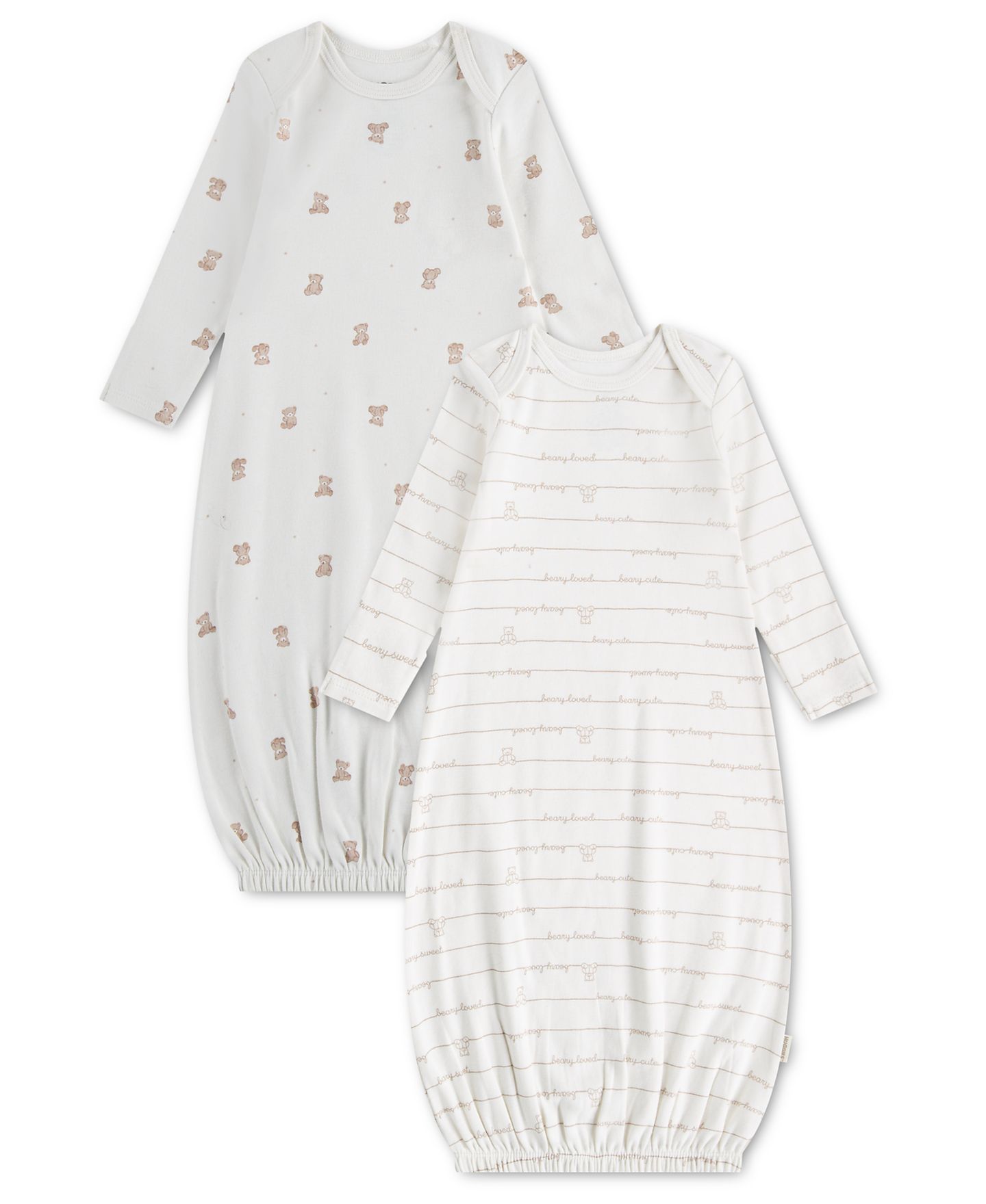 Платья Huggies Or Babywear Long-Sleeve Gowns, 2-Pack для малышей, цвет: Снежный белый — фото 1