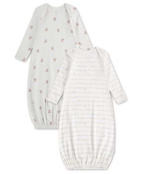 Платья Huggies Or Babywear Long-Sleeve Gowns, 2-Pack для малышей, цвет: Снежный белый
