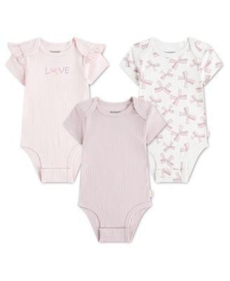 Baby Girls' Babywear Short-Sleeve Bodysuits, 3-Pack