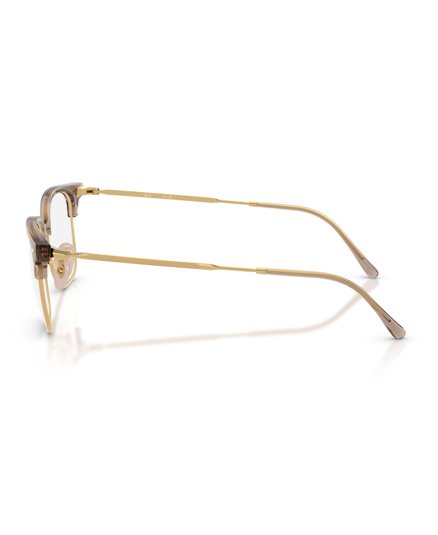 Очки Ray-Ban Unisex New Clubmaster Optics Eyeglasses, RB7216, цвет: Бежевый золотой — фото 3
