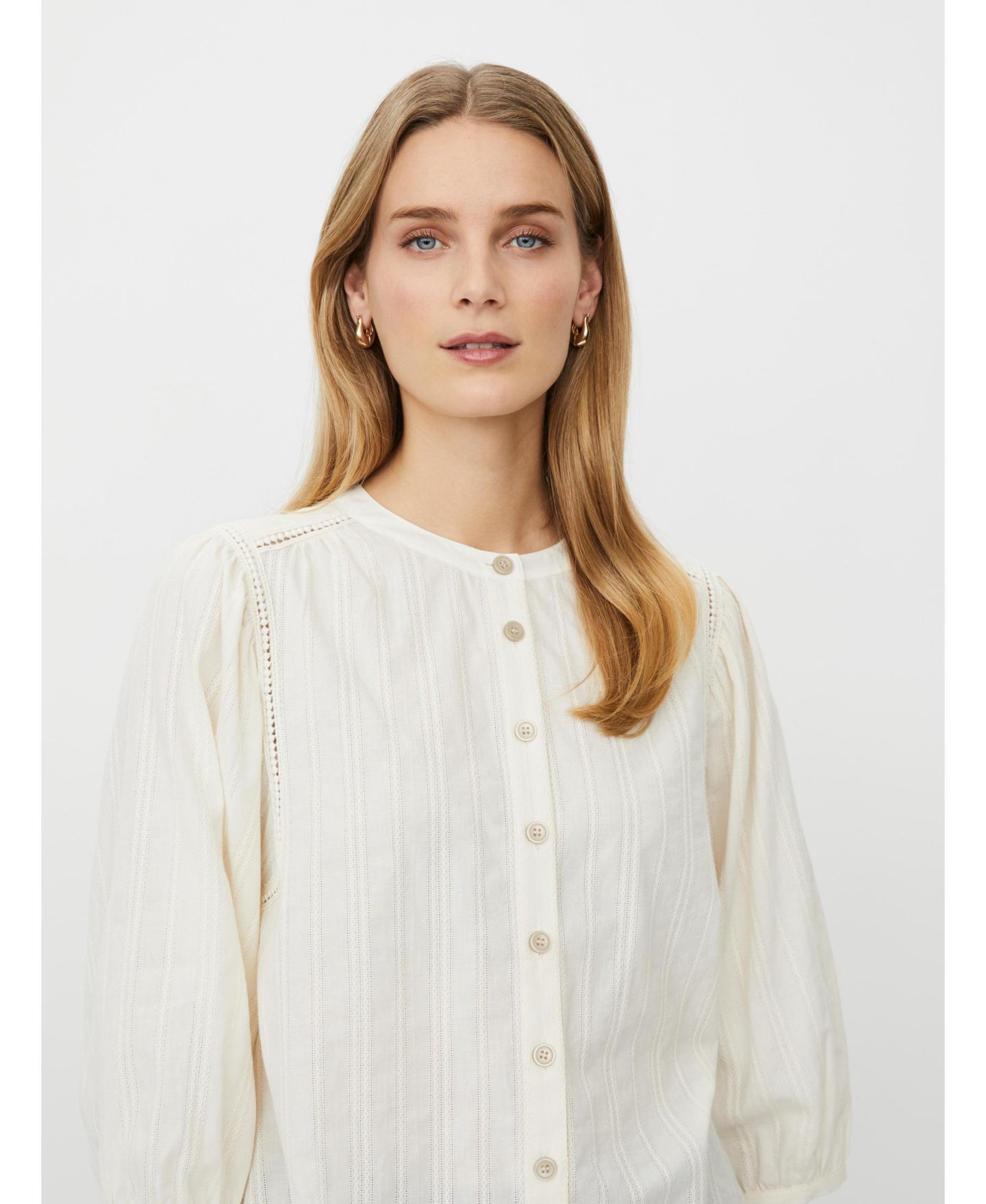Женская рубашка Masai Copenhagen Maithara Pintuck-Detail 3/4-Sleeve, цвет: Бежевый — фото 4