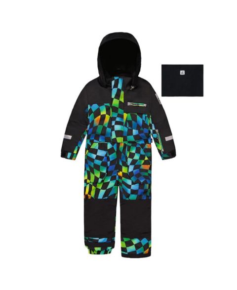 Комбинезон Deux par Deux One Piece Play Snowsuit Checkered Print для мальчиков, цвет: Синий с принтом