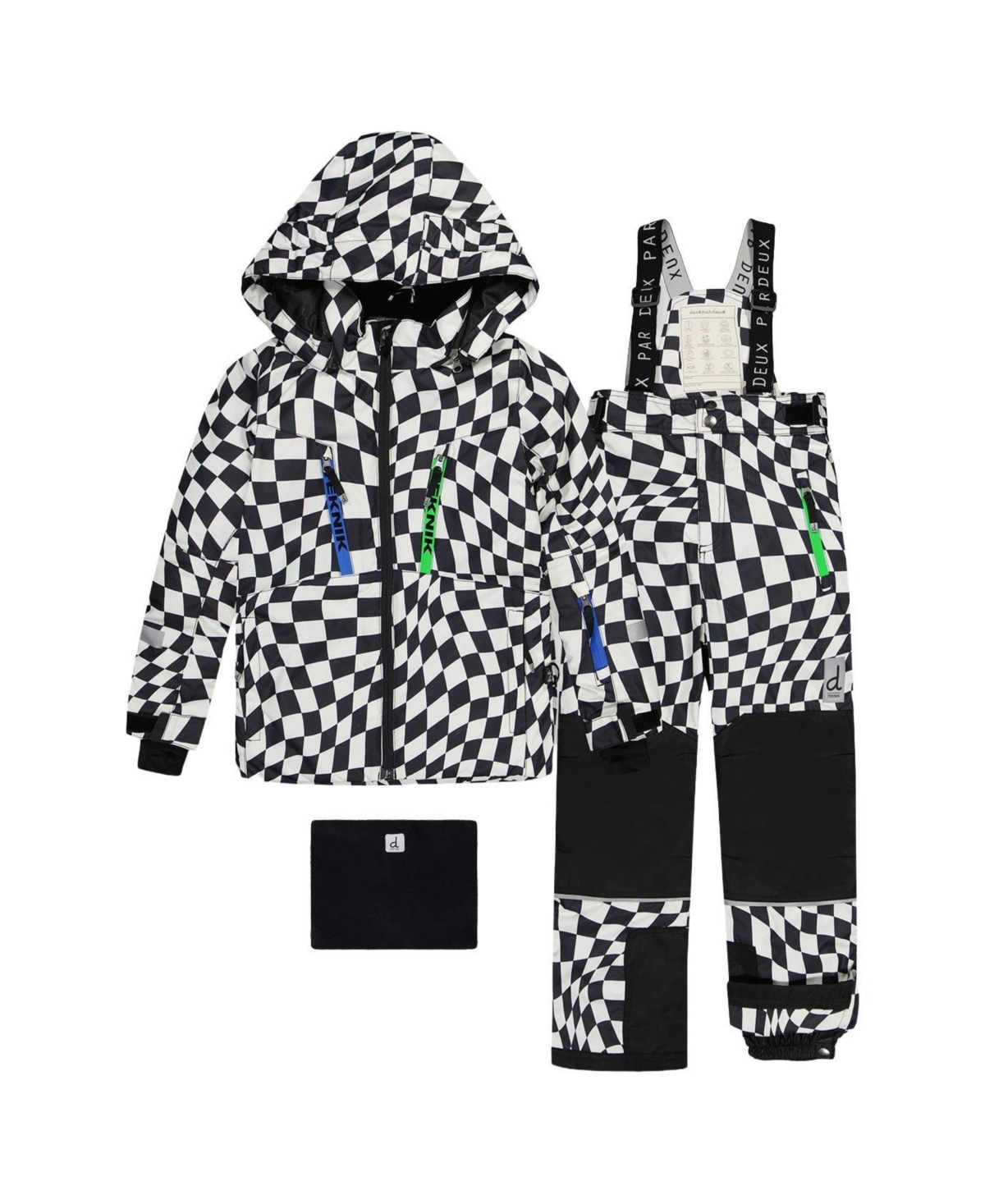 Deux par Little and Big Boy 6-16 Two Piece Teknik Snowsuit Checkered Print