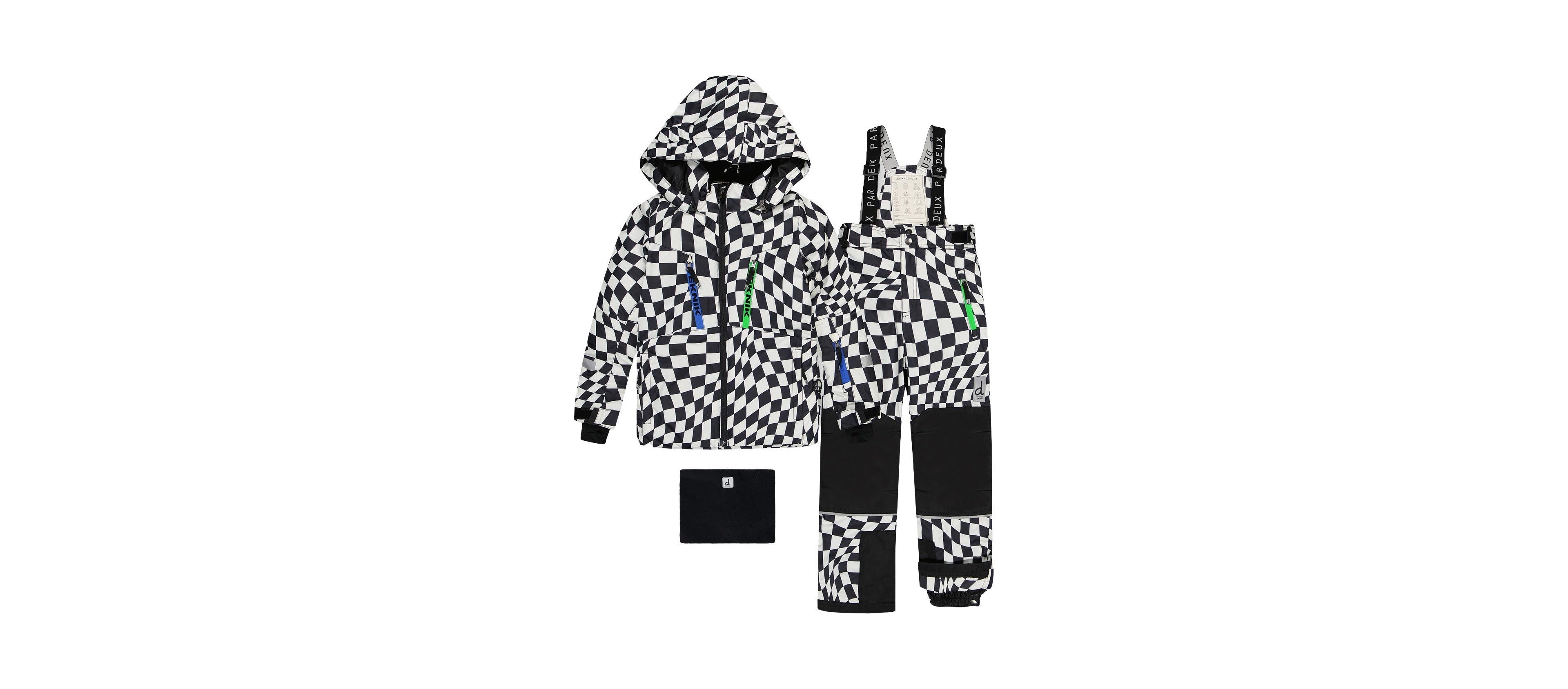 Deux par Little and Big Boy 6-16 Two Piece Teknik Snowsuit Checkered Print