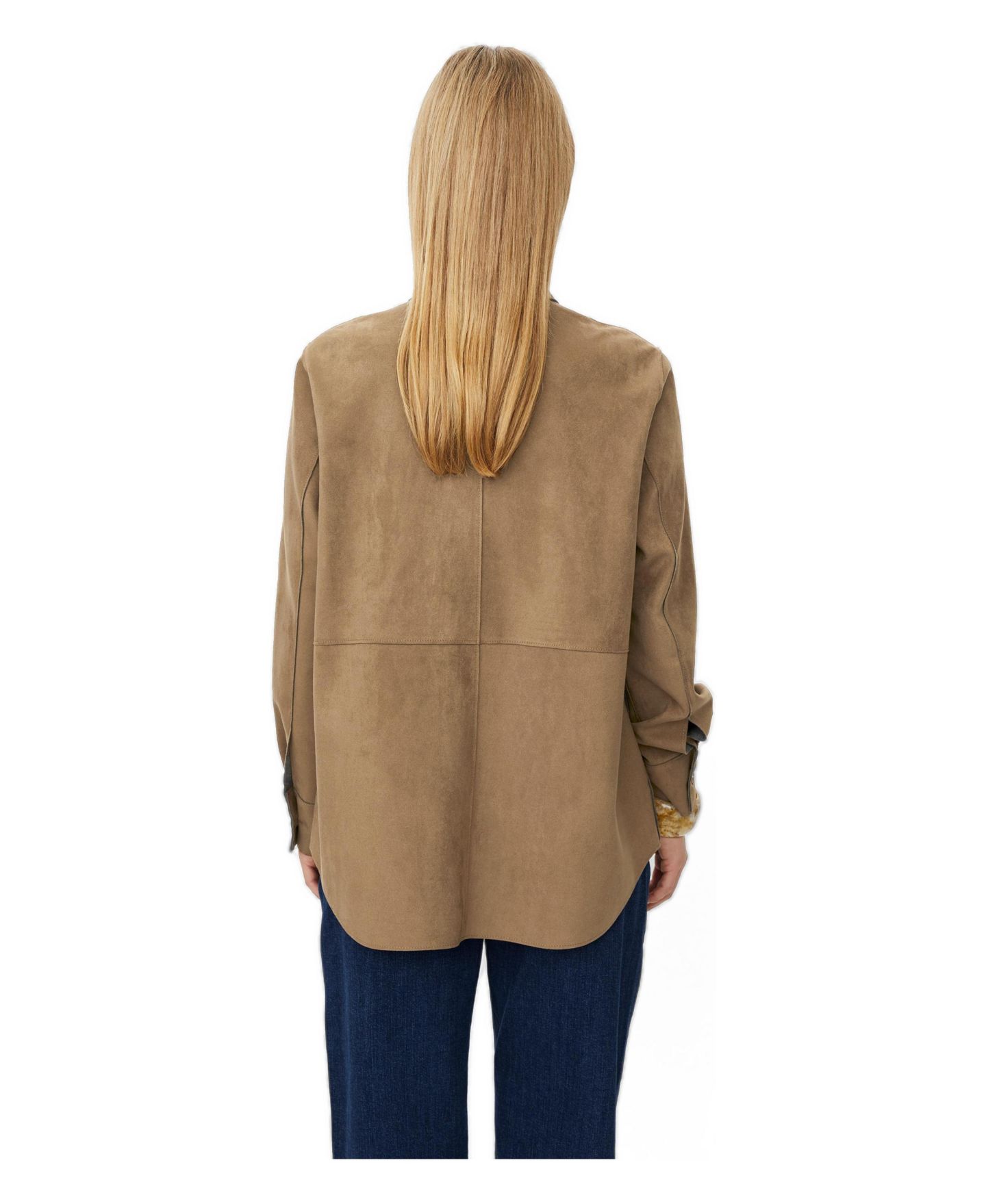 Женская рубашка Masai Copenhagen Maivethra Faux-Suede Long-Sleeve, цвет: Otter — фото 3