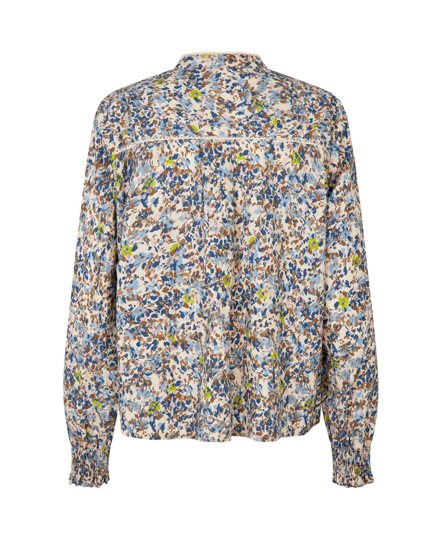 Женская блузка Masai Copenhagen MaDionelle Floral Mandarin Collar Long-Sleeve, цвет: Синий — фото 4