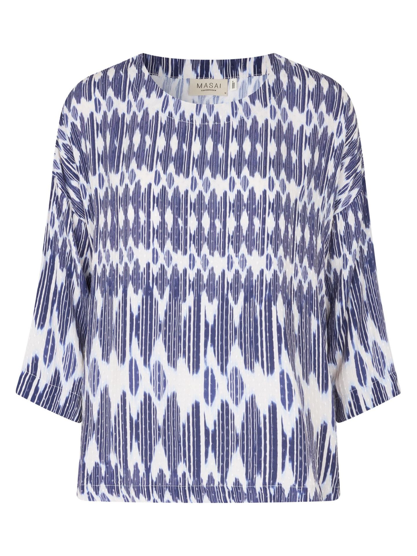 Женская блузка Masai Copenhagen Mabecca Printed 3/4-Sleeve, цвет: Синий — фото 6