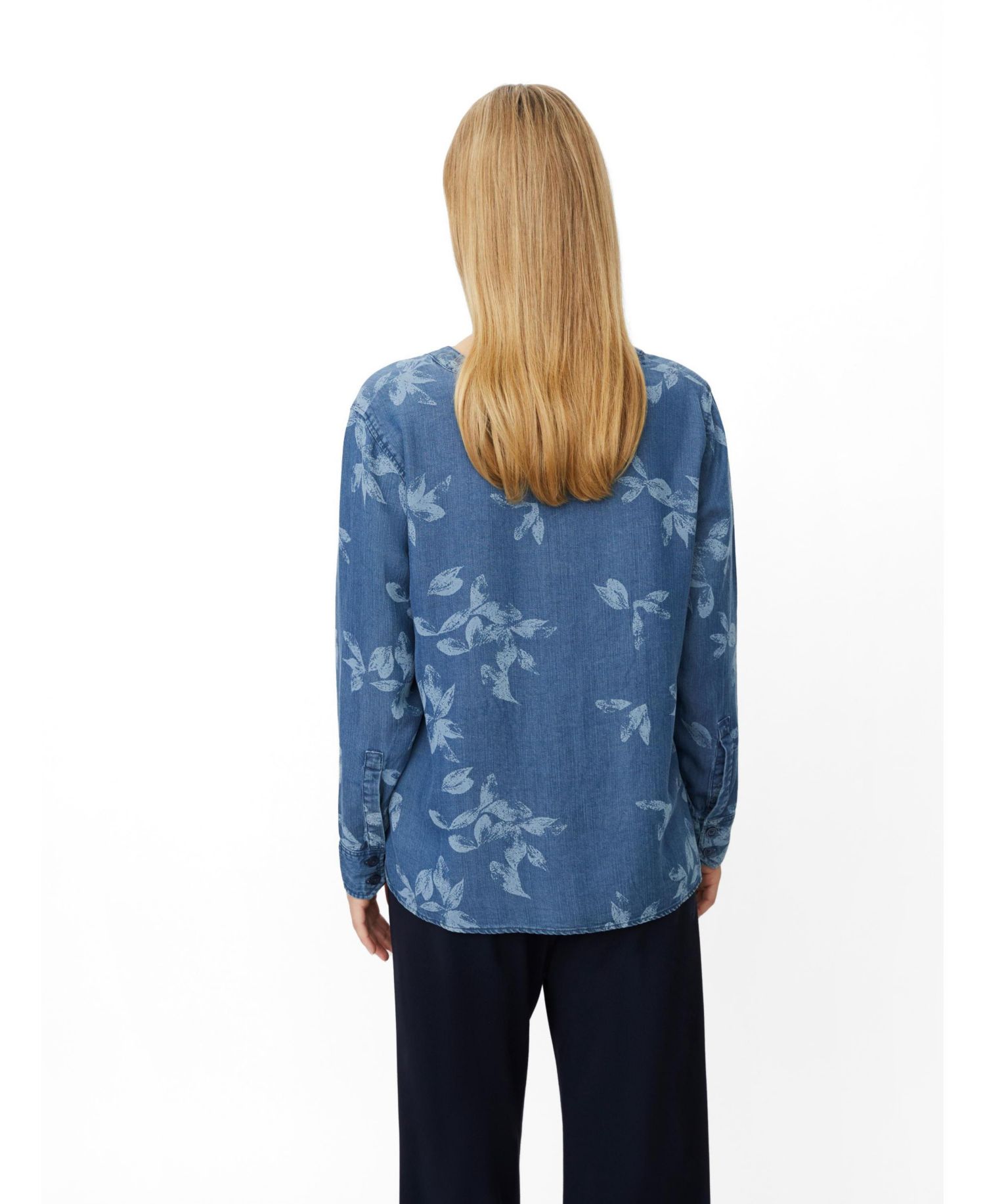 Women's MaDariane Floral Long-Sleeve Denim Blouse