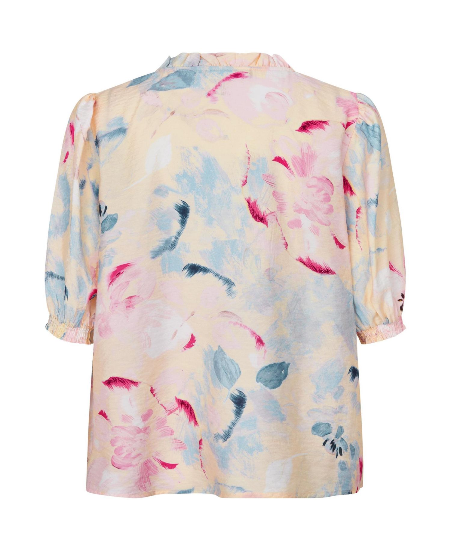 Women's MaDanessa Floral-Print V-Neck Ruffle-Trim Blouse