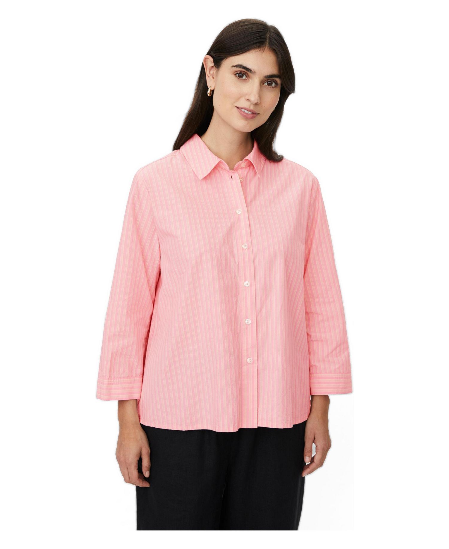 Women's MaIsalina Striped 3/4-Sleeve Button-Up Shirt