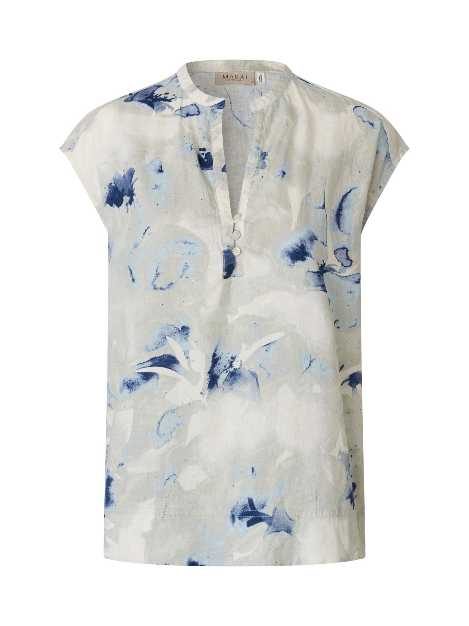 Women's Maelphira Floral Cap-Sleeve Linen-Viscose Blend Blouse