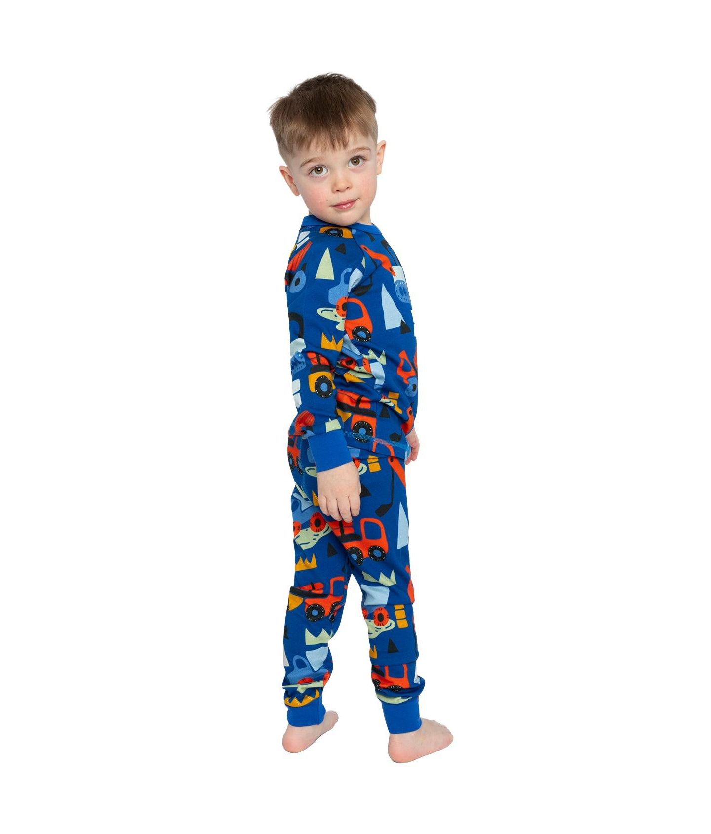 Deux par Deux Little and Big Boy's (6-12) Cotton Two Piece Pajama Set, цвет: Синий с принтом — фото 4