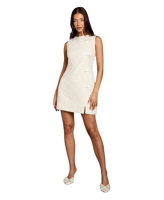 Women's Sequin Bow Detail Mini Shift Dress