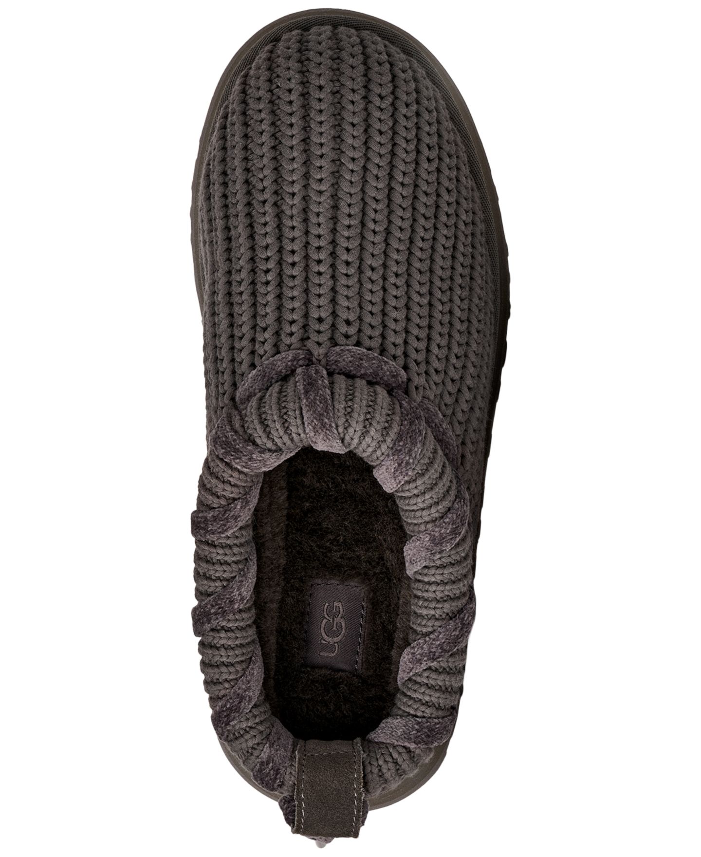 Женские тапочки UGG® Tazz Whipstitch Knit Slip-On Slippers, цвет: Угольный — фото 3
