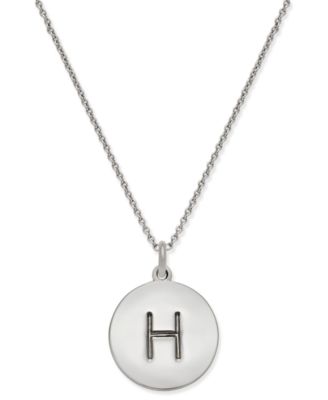 Kate Spade New York Silver-Tone Disc Initials 18" Pendant Necklace - Macy's