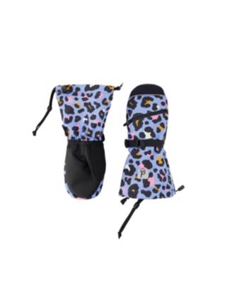 Little and Big Girl (6-16) Leopard Print Teknik Winter Mittens