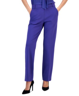 Petite Compression Mid-Rise Slim-Leg Pants