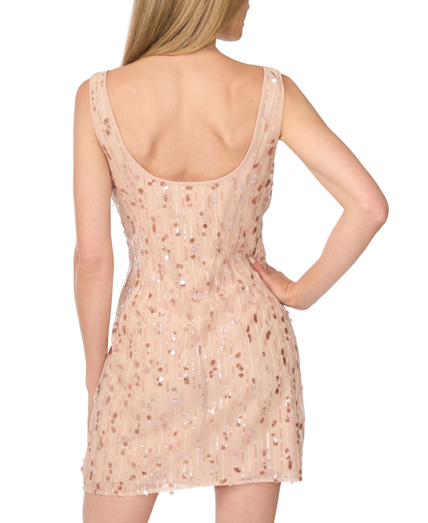 Women's Sequin Scoop Neck Fitted Mini Dress