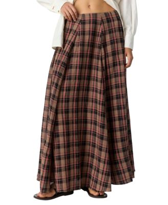 Women's Ives Maxi Plaid Pleated Skirt