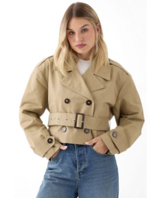 Women's Tailored Cropped Trench Coat