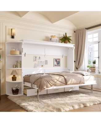  Murphy Bed with Shelf, Cabinets, Drawers