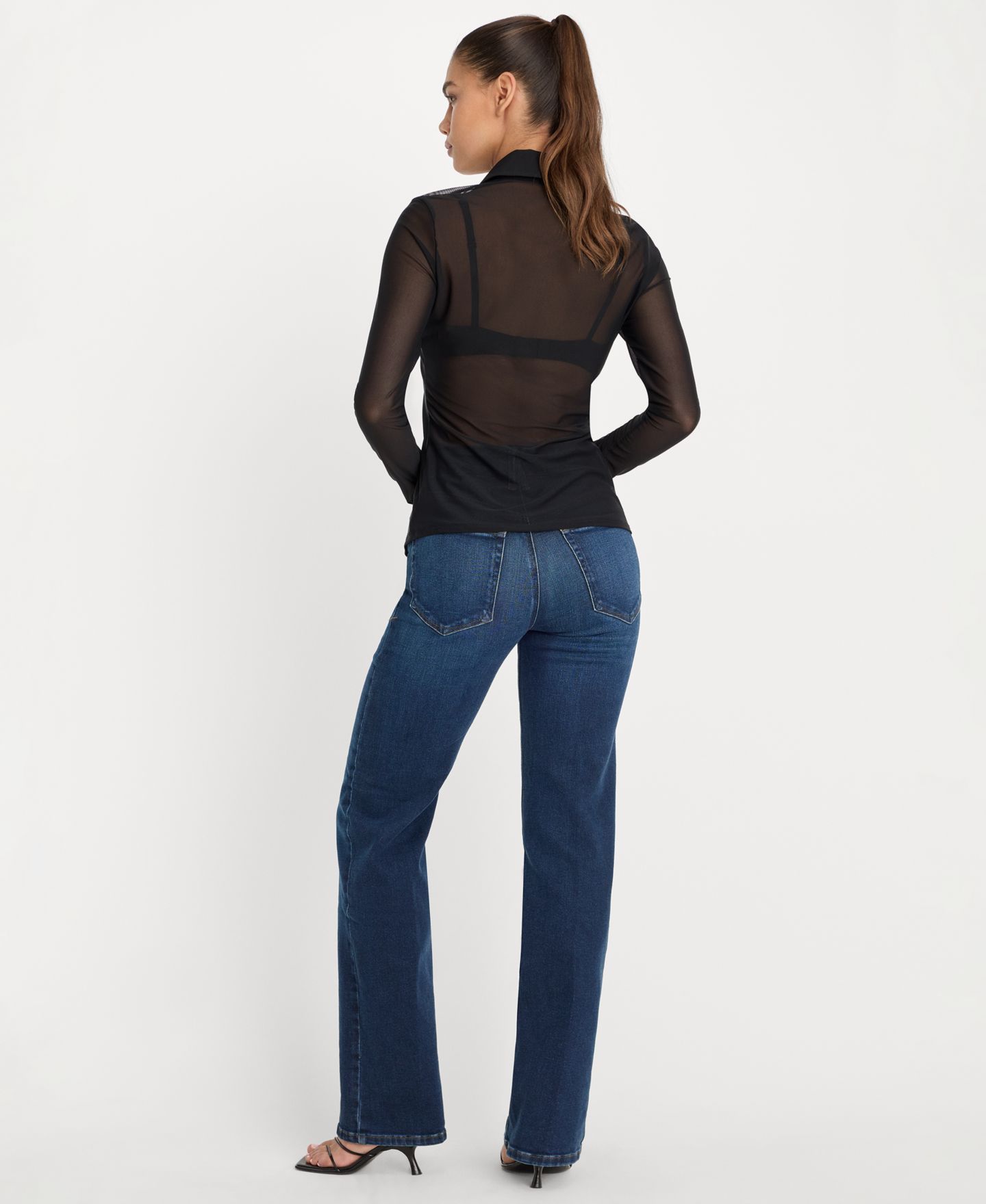 Женские джинсы Good American Soft Tech Good True Straight-Fit Jeans, Regular & Plus Size, цвет: Индиго — фото 5