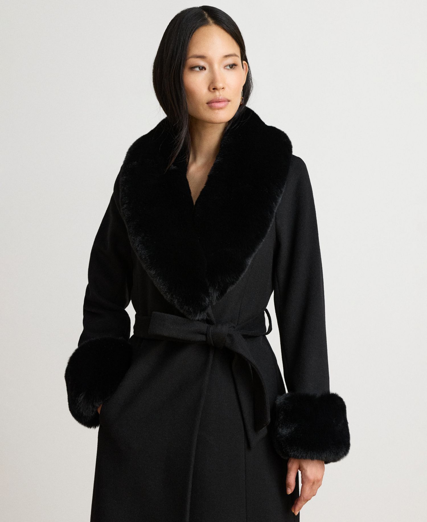 Women's Wool-Blend Wrap Coat