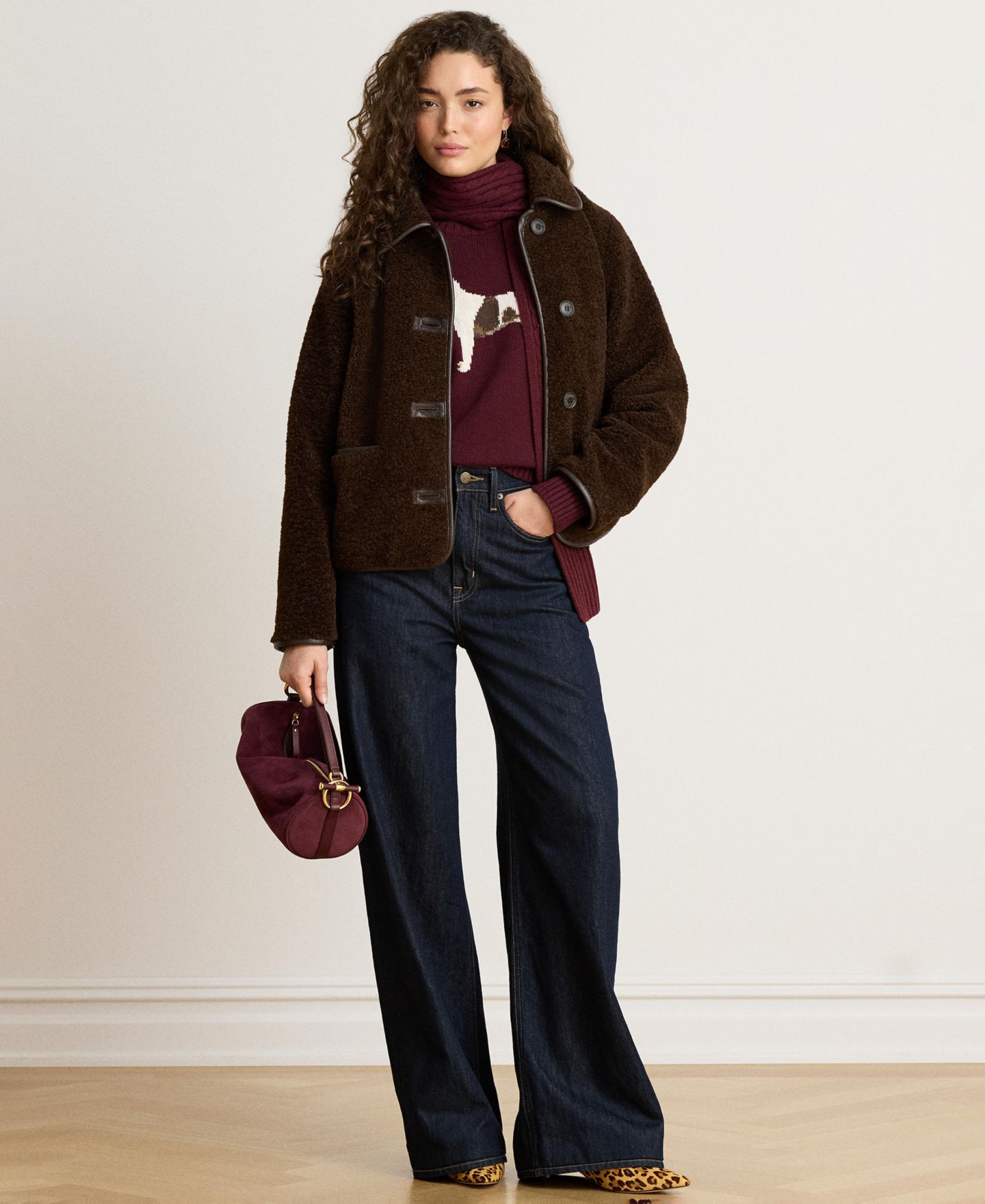 Женская куртка Lauren Ralph Lauren Sherpa, цвет: Коричневый — фото 2