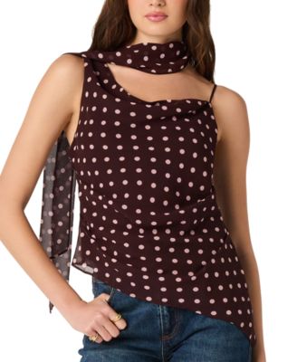 Women's Chiffon Cowl Neck Scarf Top