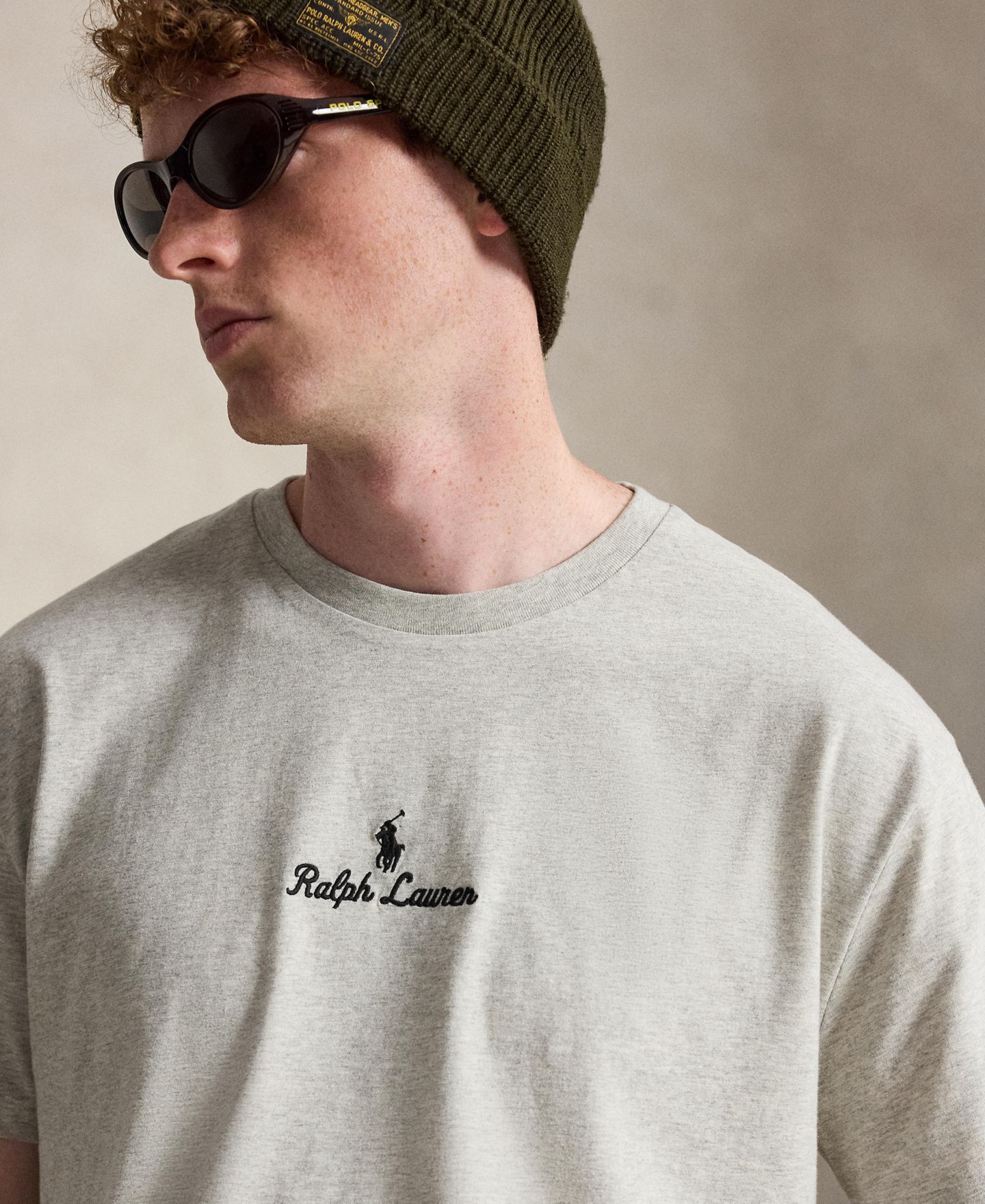 Мужская футболка Polo Ralph Lauren Short-Sleeve Crewneck, цвет: Светлый меланжевый — фото 3