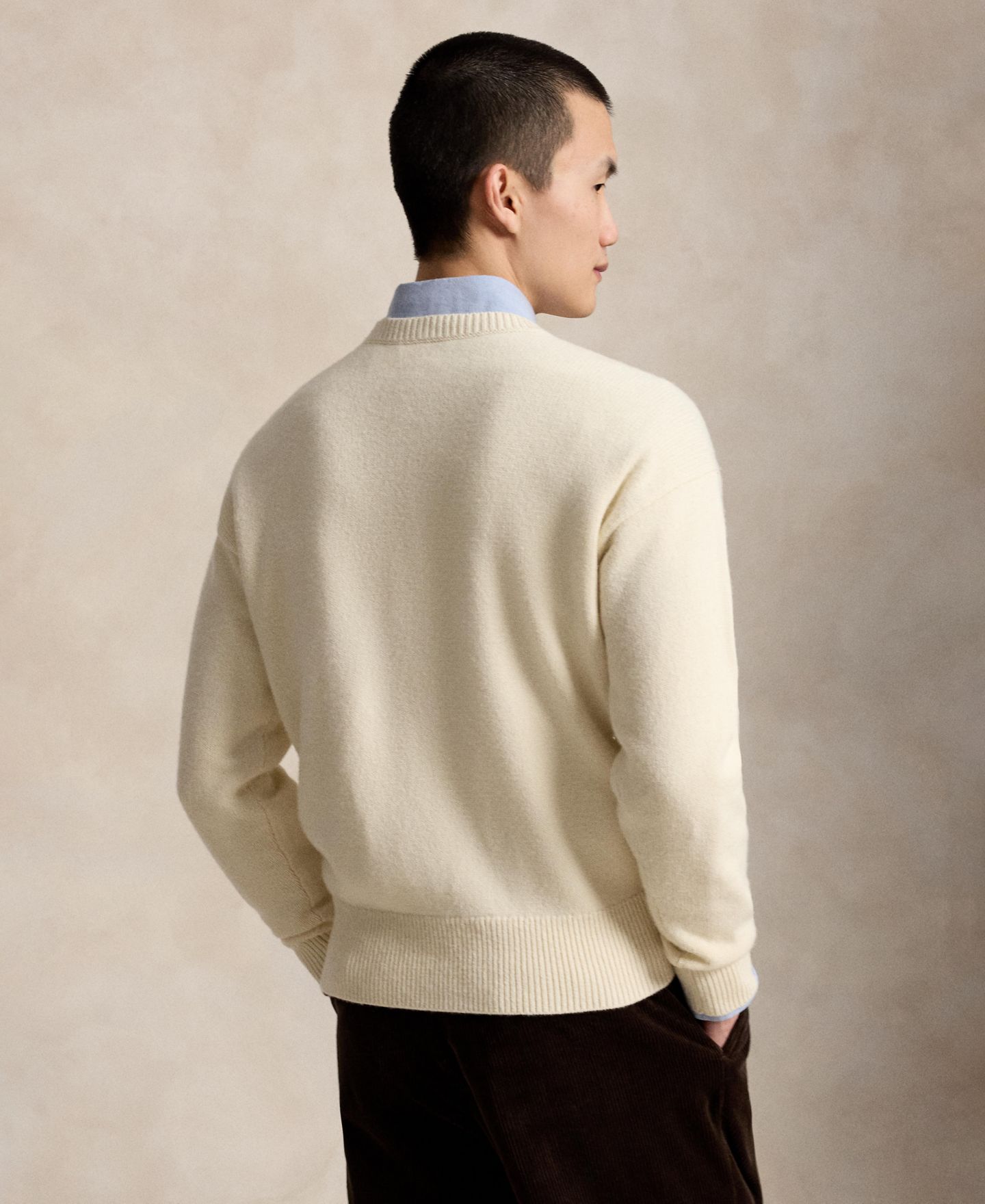 Мужской свитер Polo Ralph Lauren Regular-Fit Logo Wool-Cotton, цвет: Кремовый — фото 6
