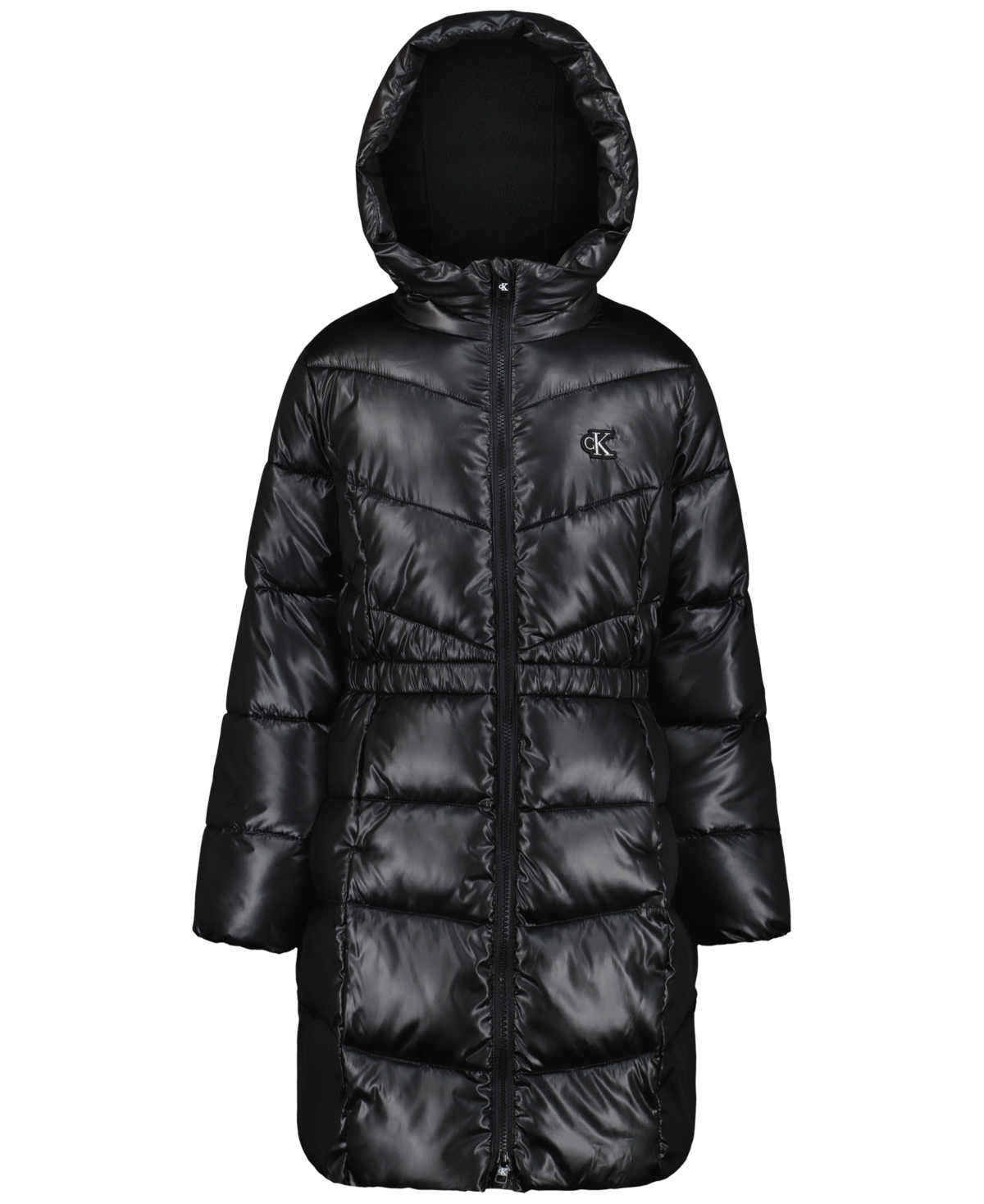 Calvin Klein Girls' 4-6X Hooded Puffer Jacket - Black