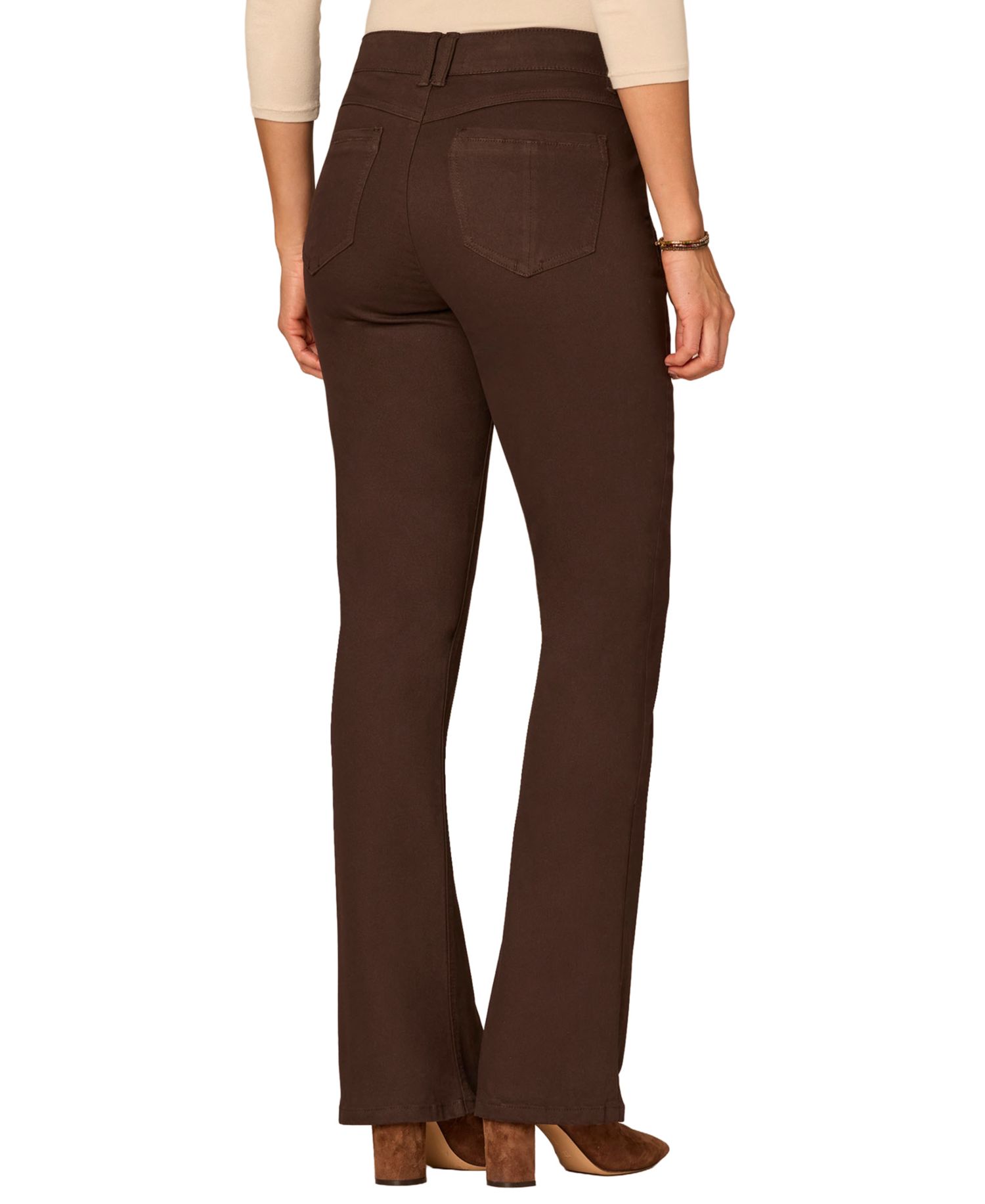 Petite Mid-Rise Twill Bootcut Jeans