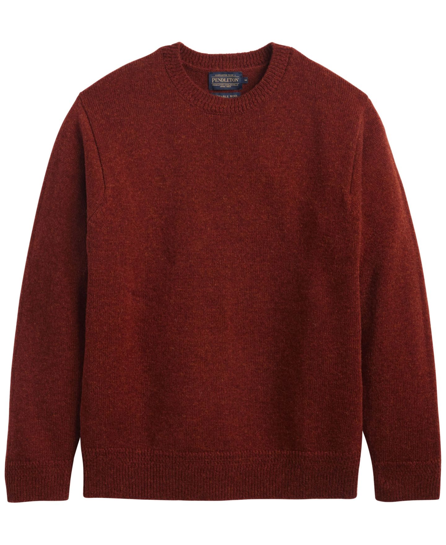 Мужской свитер Pendleton Wool Crewneck, цвет: Тёмный красный меланжевый — фото 6