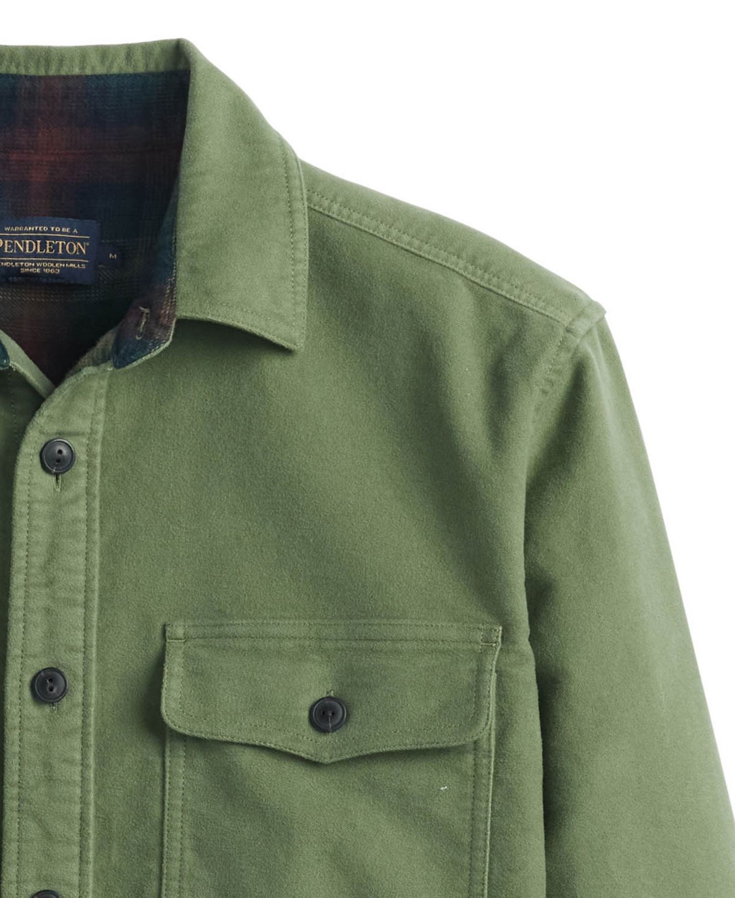 Мужская рубашка Pendleton Belmont Moleskin Long-Sleeve, цвет: Оливковый — фото 5