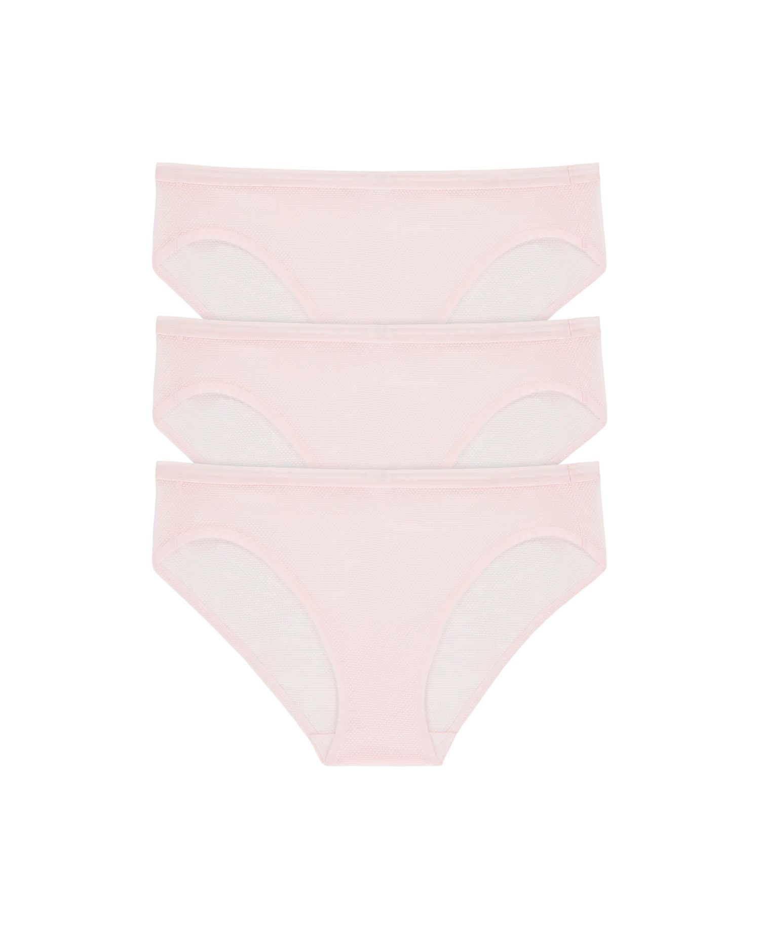 Sheer Stripe Low-Rise 3-Pack Bikini Panty