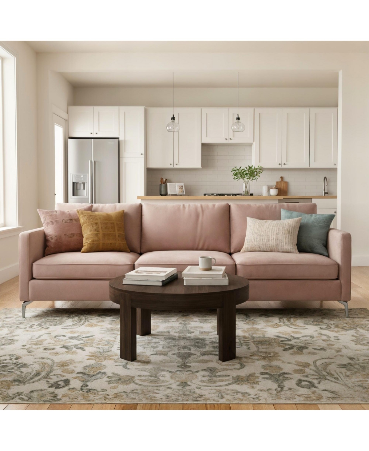 Sunset Living Furniture Modern Rounded Round Coffee Table